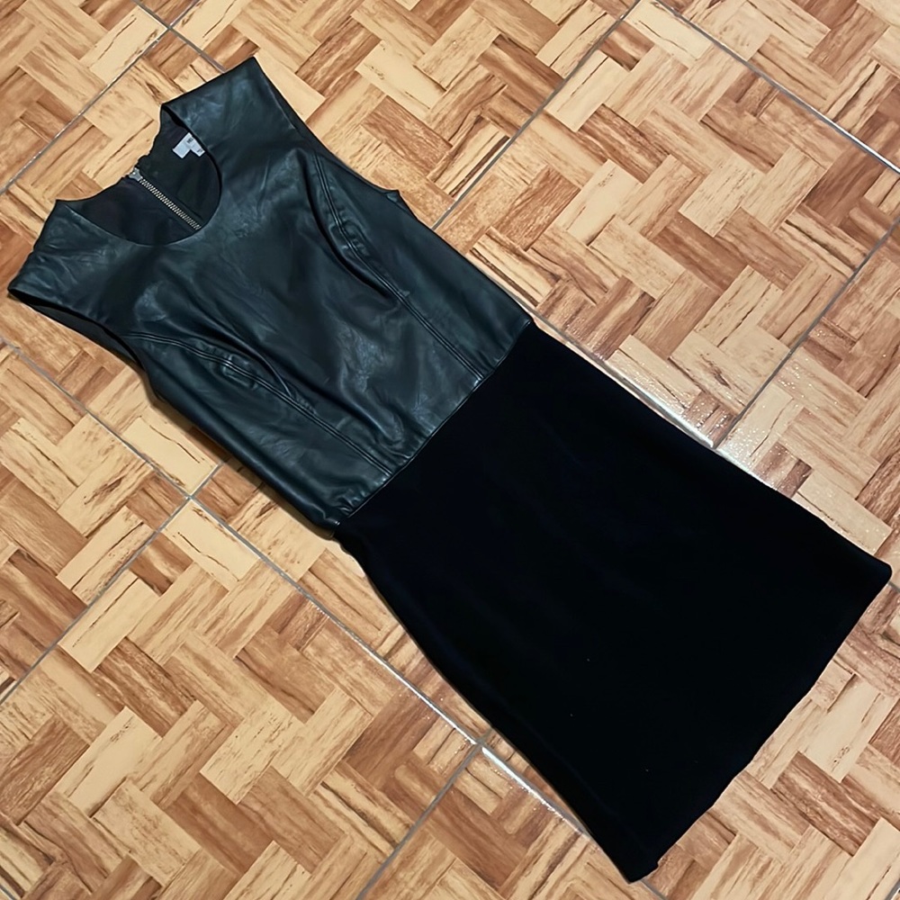 Helmut Lang Black Leather Dress P